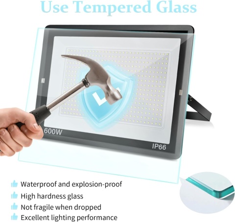 REFLEKTOR ZEWNĘTRZNY LED 600 W 60000 LM 6000 K Mocny Premium