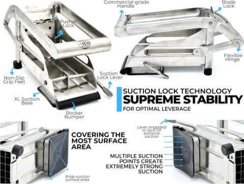 Rozdrabniacz do ziemniaków i krajalnica do frytek dwa ostrza ze stali nierdzewnej