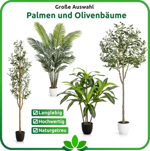 Sztuczna Palma AREKA Drzewko Sztuczne Kwiaty Stroik 180cm Duży Liść