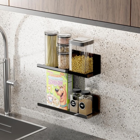 Toski 2 szt. Pływające półki ścienne, samoprzylepne akryl, 30 cm