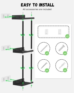 Wieszak na ręczniki bez wiercenia, regał na ręczniki, do łazienki metalowy