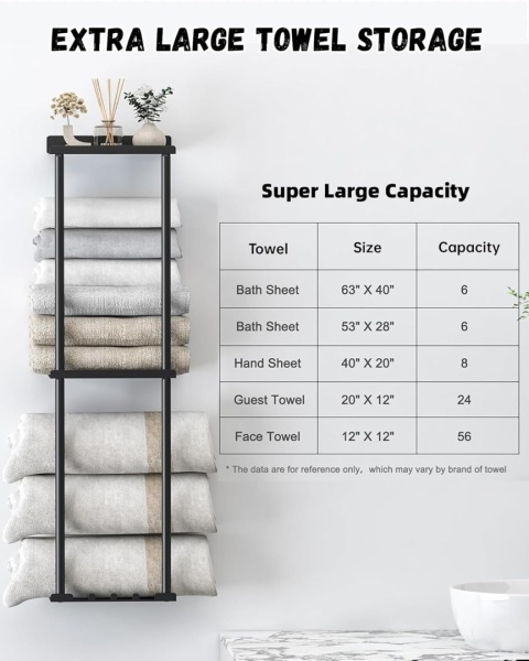 Wieszak na ręczniki bez wiercenia, regał na ręczniki, do łazienki metalowy