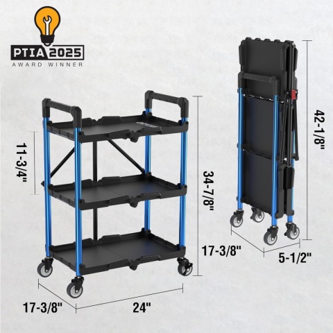 WORKPRO Wózek Serwisowy, Składany Wózek 3 Poziomy