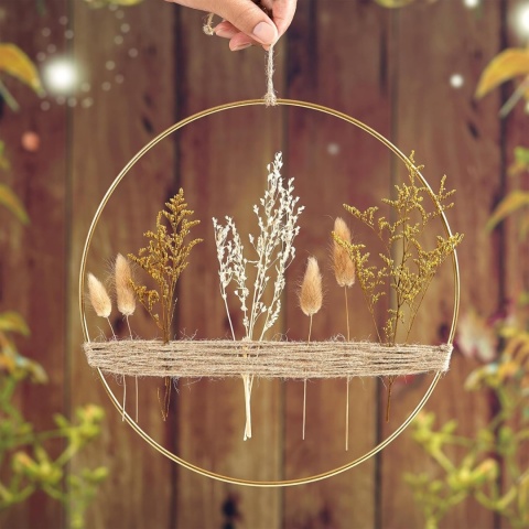 WPAJIRZO WIENIEC Z SUSZONYCH KWIATÓW 30cm dekoracja boho na drzwi i ścianę