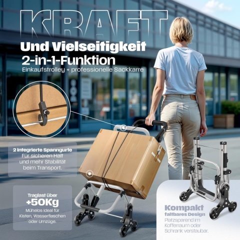 Wózek torba na zakupy na dużych kółkach na łożyskach termokieszeń 60l