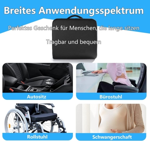 YOUFI PODUSZKA DO SIEDZENIA Z PIANKĄ PAMIĘCI I ŻELEM CHŁODZĄCYM 48X45CM