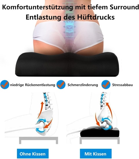 YOUFI PODUSZKA DO SIEDZENIA Z PIANKĄ PAMIĘCI I ŻELEM CHŁODZĄCYM 48X45CM