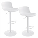YOUNIKE Stołki barowe Biały Zestaw 2 sztuki