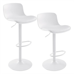YOUNIKE Stołki barowe Biały Zestaw 2 sztuki