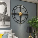 Zegar ścienny Yumyolk, duży, okrągły, metalowy, cichy, 60 cm