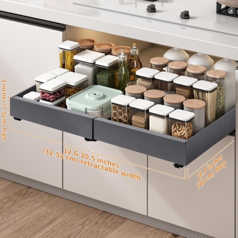 Zestaw 2 szuflad teleskopowych, wysuwana ,rozszerzana 32- 53 cm