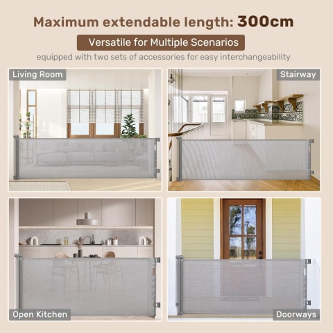 Bramka ochronna na schody, przegroda 300cm wysokość 86cm