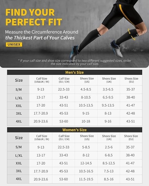 CAMBIVO Skarpety uciskowe dla mężczyzn i kobiet, 2 pary