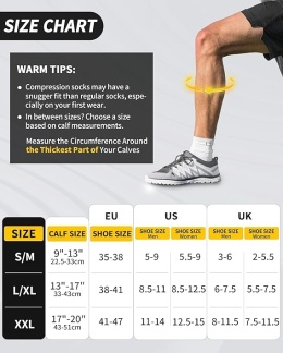 CAMBIVO Skarpety uciskowe dla mężczyzn i kobiet, 3 pary