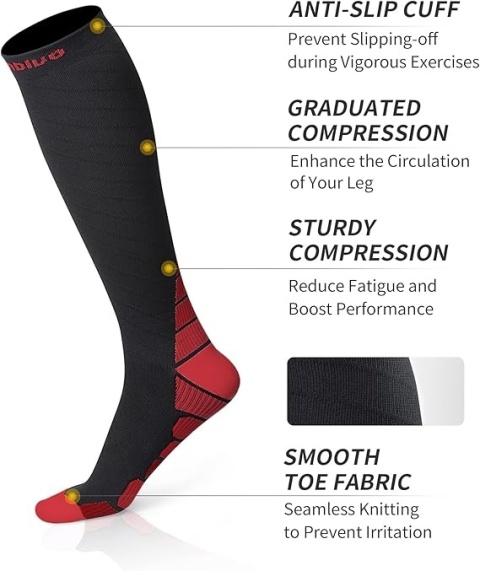 CAMBIVO Skarpety uciskowe dla mężczyzn i kobiet, 2 pary