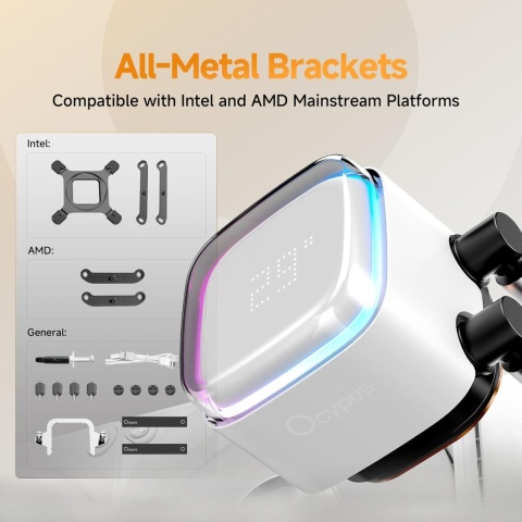Chłodnica wodna Iota L36 WH do procesorów z wyświetlaczem cyfrowym