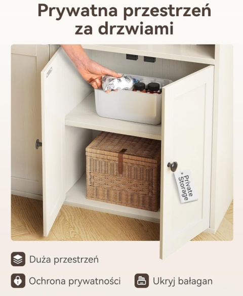 Coleshome 6-poziomowa biblioteczka z drzwiami i szafką