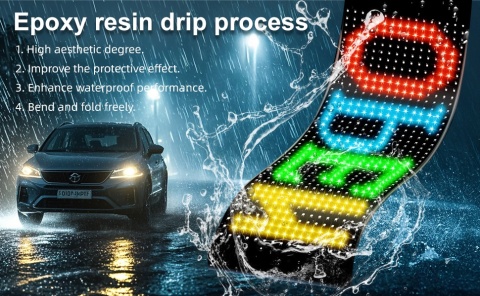 ELASTYCZNY PANEL LEDOWY WYŚWIETLACZ 12x60cm APLIKACJA, PILOT- 2 SZTUKI