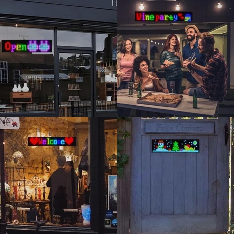 ELASTYCZNY PANEL LEDOWY WYŚWIETLACZ 12x60cm APLIKACJA, PILOT- 2 SZTUKI