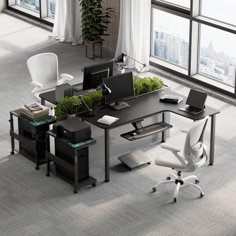 EUREKA ERGONOMIC Biurko narożne, 155 x 110 cm, stół gamingowy