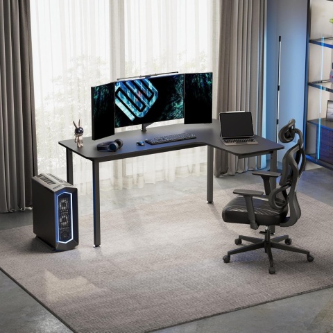 EUREKA ERGONOMIC Biurko narożne, 155 x 110 cm, stół gamingowy