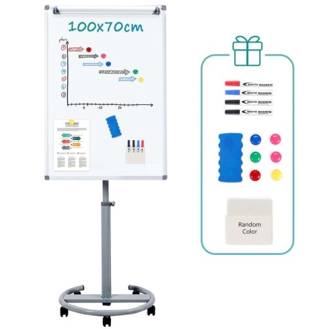Flipchart Magnetyczny 70x100 Mobilny Tablica Magnetyczna na Kółkach GRATISY