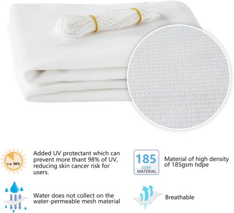 HAIKUS Żagiel przeciwsłoneczny wodoodporny 3x3 m UV 98% bialy