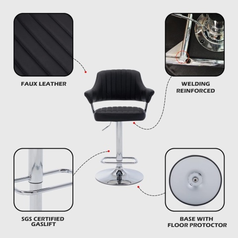 Hnnhome, Nowoczesny, tapicerowany stołek barowy