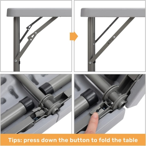 HollyHOME Składany stół kempingowy piknikowy kwadratowy 87 cm M1203