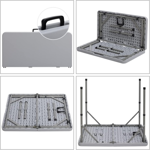 HollyHOME Składany stół kempingowy piknikowy kwadratowy 87 cm M1203