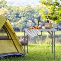 HollyHOME Składany stół kempingowy piknikowy kwadratowy 87 cm M1203