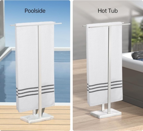 Stojące wieszaki na ręczniki KES do łazienki, z ciężką marmurową podstawą