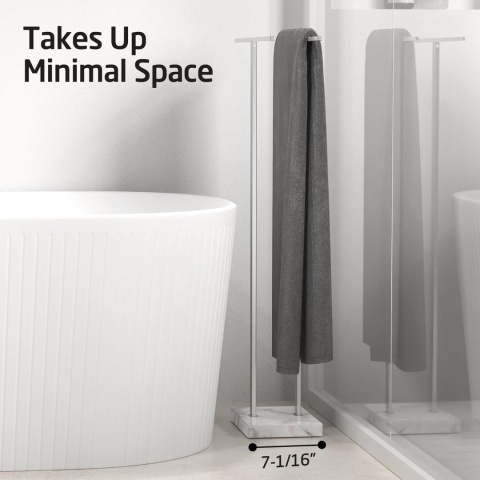 Stojące wieszaki na ręczniki KES do łazienki, z ciężką marmurową podstawą