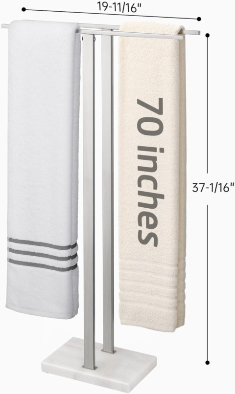 Stojące wieszaki na ręczniki KES do łazienki, z ciężką marmurową podstawą