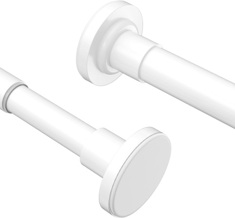 Karnisz do zasłony prysznicowej, drążek teleskopowy sztuki, biały, 53-119 cm