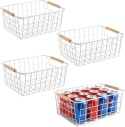 Koszyk organizer druciany uniwersalny do kuchni łazienki z uchwytami 4 sztuki