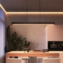 Lampa wisząca LED do jadalni, 80 cm, czarna, możliwość ściemniania z pilotem