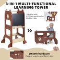 √Wieża do nauki dla dzieci 3w1 z tablicą do rysowania rozkładana na stolik z krzesełkiem