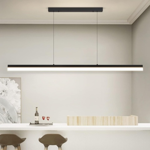 Mikeru 120 cm ściemniana, nowoczesna lampa wisząca LED 48W z pilotem