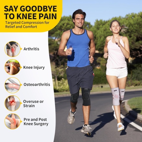 Profesjonalny nakolannik, orteza ze stabilizatorami bocznymi z PMMA i wkładką żelową