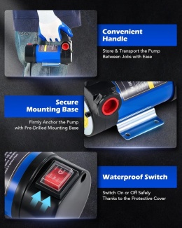 Orion Motor Tech Pompa diesla 12 V, pompa ssąca, pompa paliwowa, 45 l/min