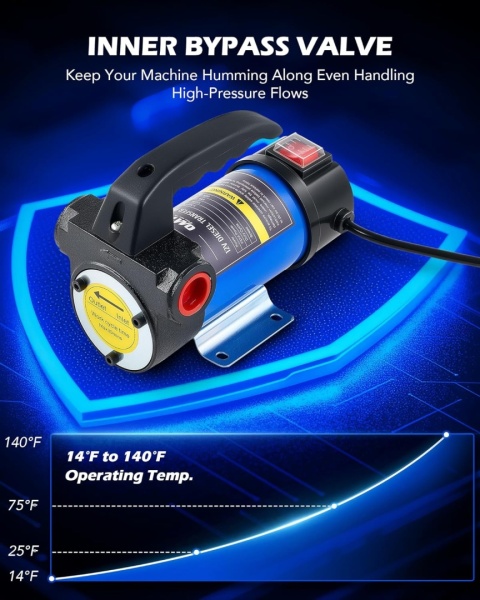 Orion Motor Tech Pompa diesla 12 V, pompa ssąca, pompa paliwowa, 45 l/min