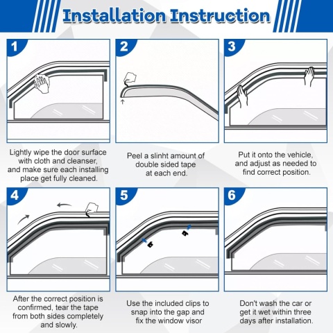 Owiewka szyby boczne [4-częściowa] kompatybilna z VW Passat B8 2015-2023