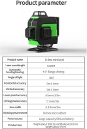 POZIOMICA LASEROWA POZIOMICA 4D 16 LINII LASER KRZYŻOWY 360 ZESTAW STATYW