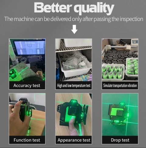 POZIOMICA LASEROWA POZIOMICA 4D 16 LINII LASER KRZYŻOWY 360 ZESTAW STATYW