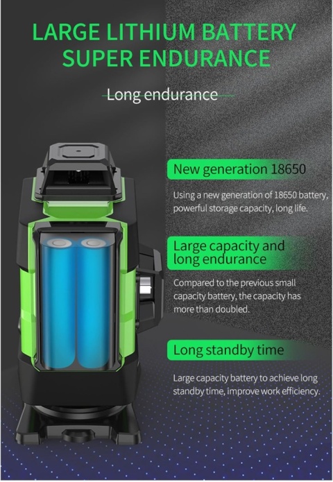 POZIOMICA LASEROWA POZIOMICA 4D 16 LINII LASER KRZYŻOWY 360 ZESTAW STATYW