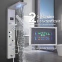 Panel prysznicowy LED prysznic wodospad hydromasaż wyświetlacz Srebrny