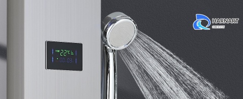 Panel prysznicowy LED prysznic wodospad hydromasaż wyświetlacz Srebrny