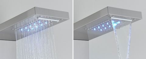 Panel prysznicowy LED prysznic wodospad hydromasaż wyświetlacz Srebrny