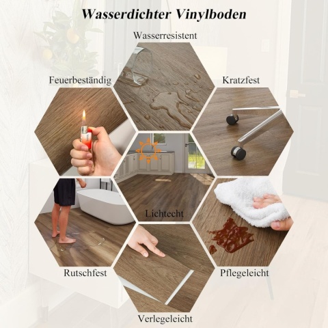 Panele Winylowe Samoprzylepne 5m² Deski parkiet WODOODPORNE